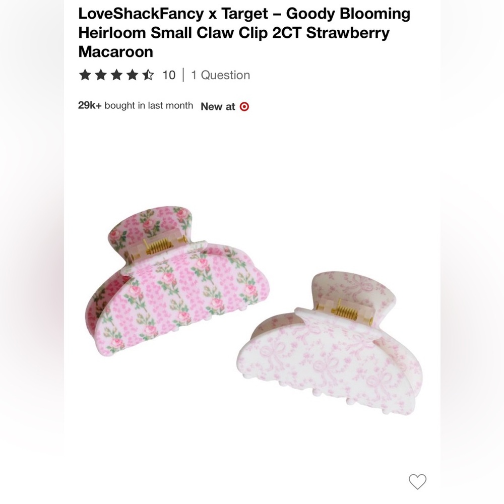 Love shack fancy x Target goody claw clips set